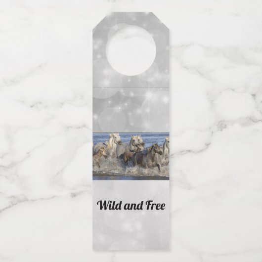 Étiquettes Pour Bouteilles Horses galloping in the water (Devant)