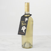 Étiquettes Pour Bouteilles Ici pour la fête d'Halloween Boos (Incliné)
