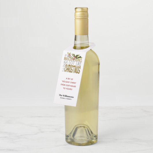 Étiquettes Pour Bouteilles Il commence à sembler beaucoup comme Noël (Incliné)