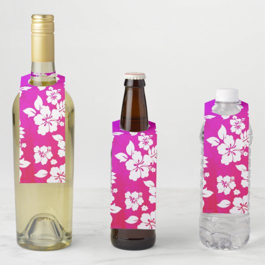 Étiquettes Pour Bouteilles Impression hawaïenne (En situation)