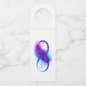 Étiquettes Pour Bouteilles Infinity with purple feather (Dos)