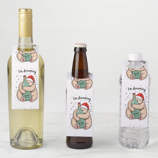 Étiquettes Pour Bouteilles Je rêve d'un Noël de vin (En situation)