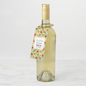 Étiquettes Pour Bouteilles Joli tournesol Jaune & Vert Motif Anniversaire (Incliné)