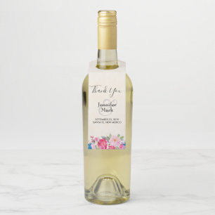 Étiquettes Pour Bouteilles Jolie rose rose rose et Mariage frontalier de pivo