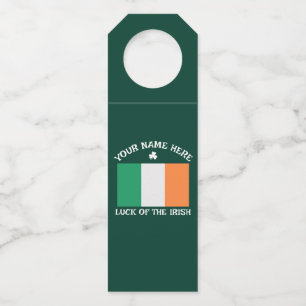 Étiquettes Pour Bouteilles Jour de la Saint-Patrick Drapeau de l'Irlande Nom