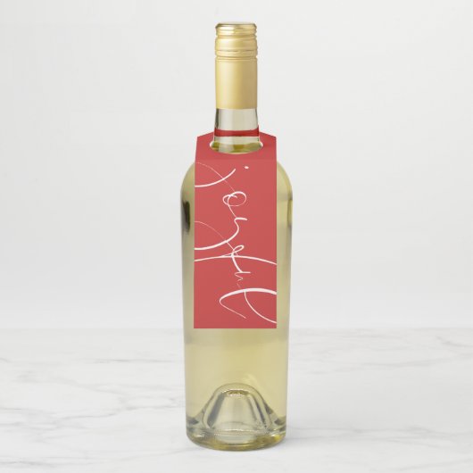 Étiquettes Pour Bouteilles Joyeuse fête rouge (Sur bouteille)