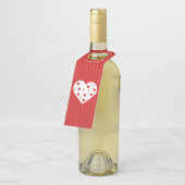 Étiquettes Pour Bouteilles Joyeuse Saint-Valentin Jolis Cœurs Rouges Blancs (Incliné)