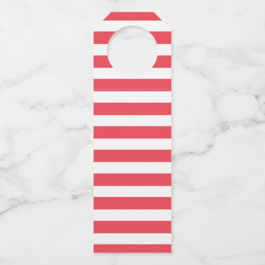 Étiquettes Pour Bouteilles Joyeuses Vacances Red Striped Snowflakes Vin (Dos)