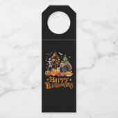 Étiquettes Pour Bouteilles Joyeux Hallothanksmas Joyeux Halloween Thanksgivin (Devant)