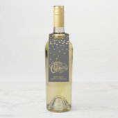 Étiquettes Pour Bouteilles Joyeux Noël - Écriture dorée et Confettis (Sur bouteille)