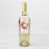 Étiquettes Pour Bouteilles Joyeux Noël Rouge & blanc Amaryllis (Sur bouteille)