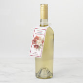 Étiquettes Pour Bouteilles Joyeux Noël Rouge & blanc Amaryllis (Incliné)