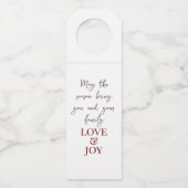 Étiquettes Pour Bouteilles Joyeux Noël Rouge & blanc Amaryllis (Dos)