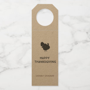 Étiquettes Pour Bouteilles Joyeux Tag de vin de Thanksgiving pour hôtesse