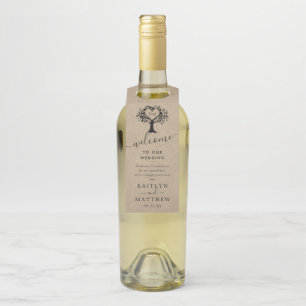 Étiquettes Pour Bouteilles La collection de mariage The Rustic Heart Tree