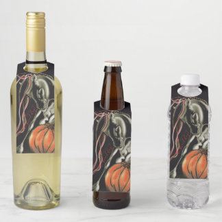 Étiquettes Pour Bouteilles La fête d'Halloween, le cheval fantôme