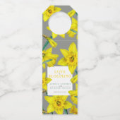 Étiquettes Pour Bouteilles L'amour fleurit l'aquarelle jaune mariage de print (Devant)