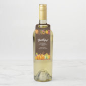 Étiquettes Pour Bouteilles Les Citrouilles de récolte et les feuilles d'autom (Sur bouteille)