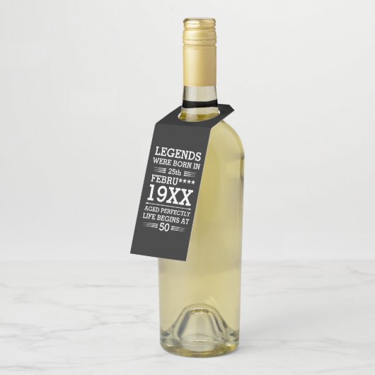 Étiquettes Pour Bouteilles Les légendes personnalisées sont nées à la date Mo (Incliné)