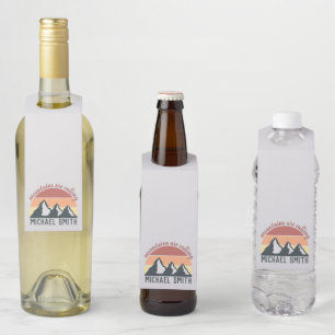 Étiquettes Pour Bouteilles Les montagnes pastel vintages appellent le monogra