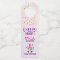 Licorne Rose Tendance Confettis et Fleurs Baby Sho