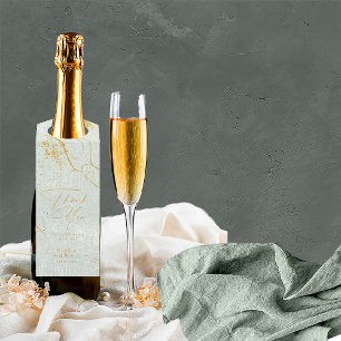 Étiquettes Pour Bouteilles Lignes fines Gold Abstrait Mariage Sage ID867