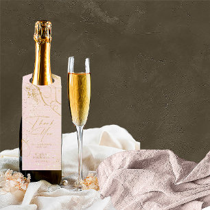 Étiquettes Pour Bouteilles Lignes fines Or Abstrait Mariage Blush ID867