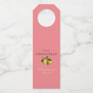 Étiquettes Pour Bouteilles Limoncello Mariage Moderne Rose Citron