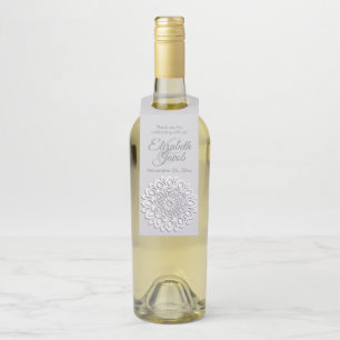 Étiquettes Pour Bouteilles Livre blanc contemporain Coupe Mariage Mandala