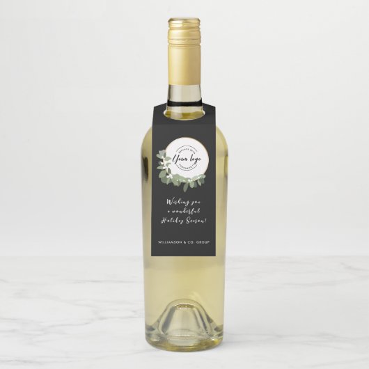 Étiquettes Pour Bouteilles Logo d'entreprise Message de vacances Wreath moder (Sur bouteille)