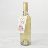 Étiquettes Pour Bouteilles Macarons et fleurs colorés Aquarelle Cheers! (Incliné)