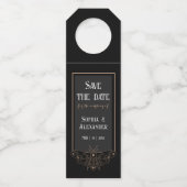 Étiquettes Pour Bouteilles Magic Butterfly Mariage gothique Enregistrer La Da (Devant)