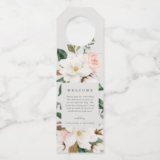 Étiquettes Pour Bouteilles Magnolia Welcome Bottle Hanger (Devant)
