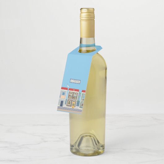 Étiquettes Pour Bouteilles Maisons portugaises magnifiques avec des carreaux (Incliné)
