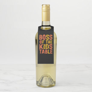Étiquettes Pour Bouteilles Maître de Thanksgiving de la table des enfants Jou