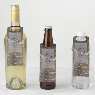 Étiquettes Pour Bouteilles Marbre élégant personnalisé
