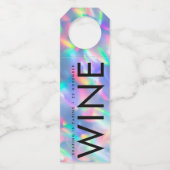 Étiquettes Pour Bouteilles Mariage à monogramme ultra moderne iridescent (Devant)