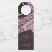 Étiquettes Pour Bouteilles Mariage Agate Abstrait - Mauve ID827 (Devant)