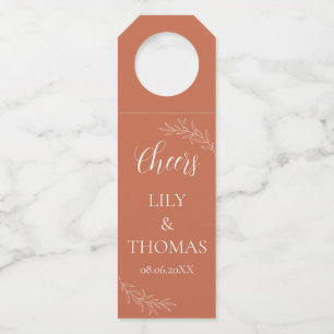 Étiquettes Pour Bouteilles Mariage Bohème Terracotta Classique