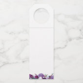 Étiquettes Pour Bouteilles Mariage botanique floral pourpre or rose (Dos)