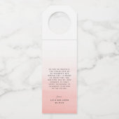Étiquettes Pour Bouteilles Mariage de destination rose moderne (Dos)