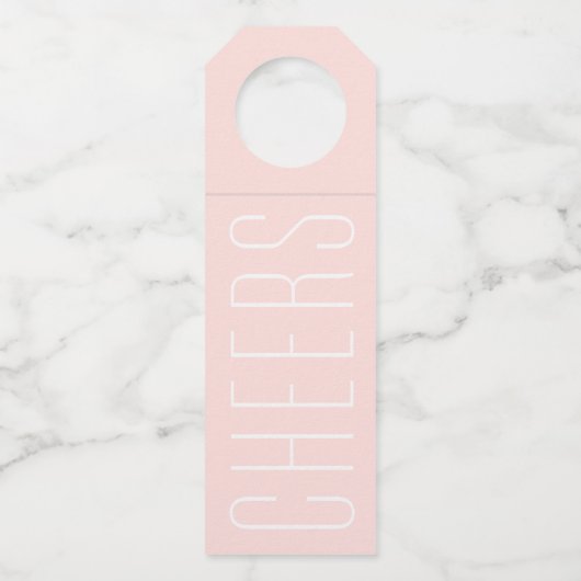 Étiquettes Pour Bouteilles Mariage de destination rose moderne à Cheers (Devant)
