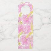 Étiquettes Pour Bouteilles Mariage de fleurs de cerisier rose printemps (Dos)