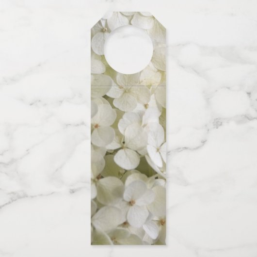 Étiquettes Pour Bouteilles Mariage de fleurs d'Hydrangée blanche (Dos)