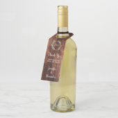 Étiquettes Pour Bouteilles Mariage de Merci de bois rustique feuille (Incliné)