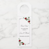 Étiquettes Pour Bouteilles Mariage De Noël Rose Rouge Et Blanc (Devant)