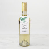 Étiquettes Pour Bouteilles Mariage de script botanique vert élégant aquarelle (Sur bouteille)