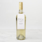 Étiquettes Pour Bouteilles Mariage de script simple en noir et blanc merci (Sur bouteille)