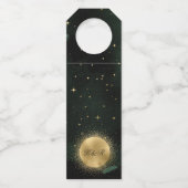 Étiquettes Pour Bouteilles Mariage d'or émeraude céleste (Dos)