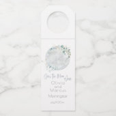 Étiquettes Pour Bouteilles Mariage | Dusty Blue Over the Moon in Love (Devant)